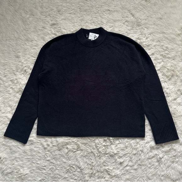 J. Crew Factory Sweater Girlfriend Crewneck In Extra-Soft Yarn Black XL NWT New - Picture 3 of 11